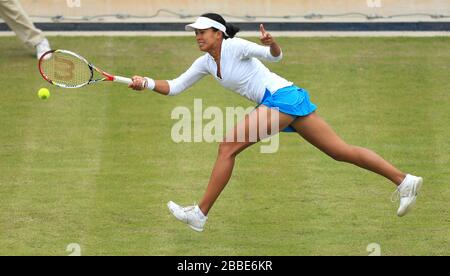 Anne Keothavong della Gran Bretagna durante il suo incontro con Alison Riske degli Stati Uniti durante l'AEGON Classic a Edgbaston Priory, Birmingham. Foto Stock