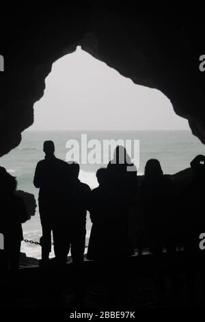 'map of Africa', un'apertura nelle Grotte di Ercole, Capo Spartel, vicino a Tangeri, Marocco Foto Stock