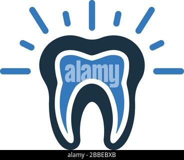 Icona del dolore ai denti ben organizzata e completamente modificabile, icona del problema dei denti per lo stock vettoriale e molti altri scopi. Illustrazione Vettoriale