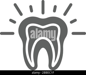 Icona del dolore ai denti ben organizzata e completamente modificabile, icona del problema dei denti per lo stock vettoriale e molti altri scopi. Illustrazione Vettoriale