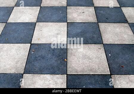 Dettaglio di primo piano su vecchie strade e viuzze acciottolate Foto Stock