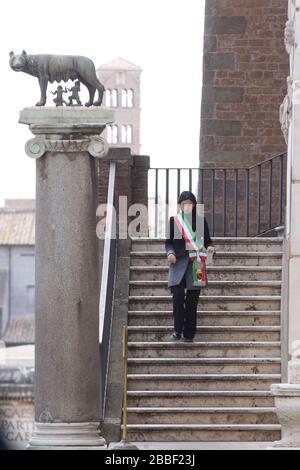 Roma, Italia. 31st Mar, 2020. Sindaco di Roma, Virginia Viaggi (Photo by Sondeep Shankar/Pacific Press) (Photo by Matteo Nardone/Pacific Press) Credit: Pacific Press Agency/Alamy Live News Foto Stock