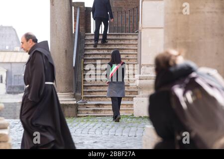 Roma, Italia. 31st Mar, 2020. Sindaco di Roma, Virginia Viaggi (Foto di Matteo Nardone/Pacific Press) credito: Pacific Press Agency/Alamy Live News Foto Stock