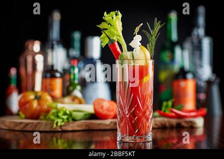 Cocktail con sangue di Maria Foto Stock