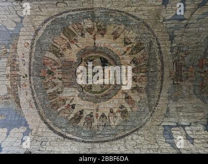 Dipinto a soffitto di Nicolaus Storant, Ostheim chiesa fortificata nella città di Ostheim di fronte al Rhön, quartiere di Rhön-Grafeld, bassa Franconia Foto Stock