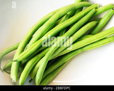 Una porzione di fagioli verdi fini Foto Stock