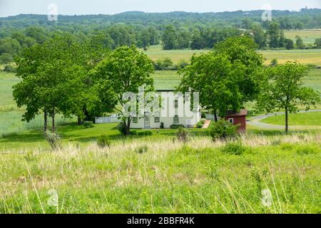 Fattoria di Oak Ridge e sito di battaglia Gettysburg National Civil War Battlefield Military Park Pennsylvania PA Foto Stock