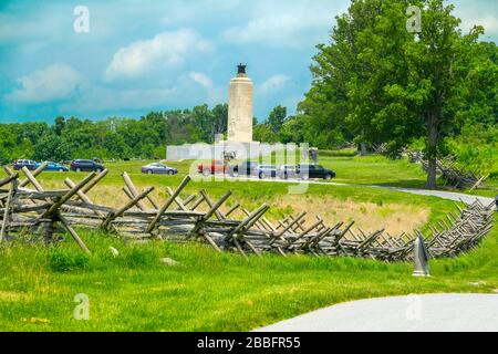 Eterna luce memoriale di pace Gettysburg National Civil War Battlefield Military Park Pennsylvania PA Foto Stock