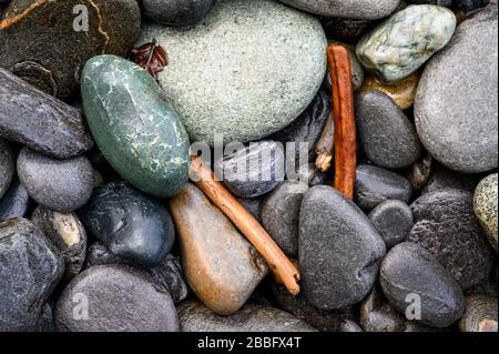 Sombrio spiaggia lungo il Juan de Fuca Trail, Isola di Vancouver, BC, Canada Foto Stock