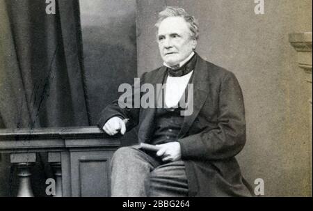 CHARLES BABBAGE (1791-1871) matematico inglese, inventore del motore analitico, un computer meccanico Foto Stock
