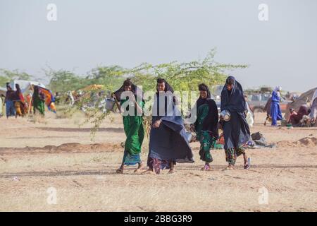 Ingall, Niger : Wodaabe (Fulani) durante il festival della candidatura al Cure Salee Foto Stock