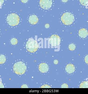 Vettore astratto irregolare doodle corona virus modello con mano dipinta punto irregolare e macchia in movimento. Grafica, design moderno, assistenza sanitaria, infografica, packaging. Illustrazione Vettoriale