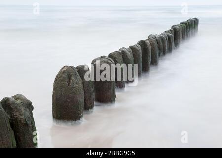 Spiaggia di Mrzeżyno, West Pomerania voivodato, Polonia Foto Stock