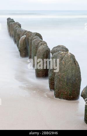 Spiaggia di Mrzeżyno, West Pomerania voivodato, Polonia Foto Stock