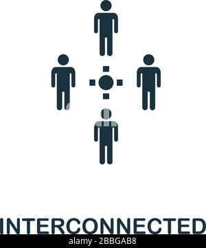 Icona interconnessa. Elemento semplice della raccolta digitale di prodotti sanitari. Icona Interconnected riempita per modelli, infografiche e altro ancora Illustrazione Vettoriale