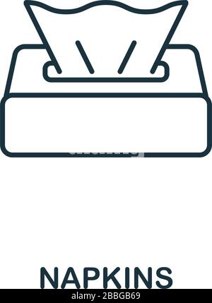 Icona tovaglioli. Elemento in stile linea della collezione igienica. Sottile tovaglioli icona per web design e infografica Illustrazione Vettoriale