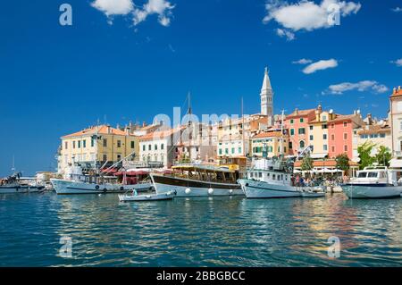 Porto di Rovigno, Rovigno, Istria, Croazia, Europa Foto Stock