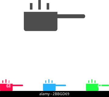 Icona del piatto di cottura caldo piatto. Pittogramma di colore su sfondo bianco. Simbolo di illustrazione vettoriale e icone bonus Illustrazione Vettoriale