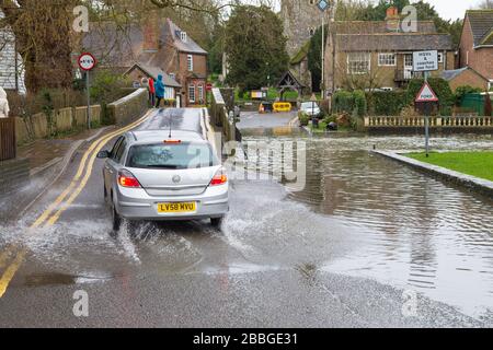 ford allagata a Eynsford, Dartford, Kent, regno unito Foto Stock