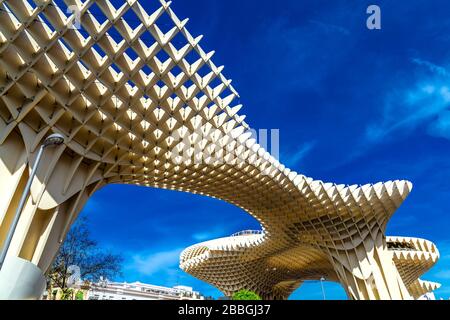 Metropol Parasol, la più grande struttura in legno del mondo dall'architetto Jürgen Mayer, Plaza de la Encarnación, Siviglia, Spagna Foto Stock