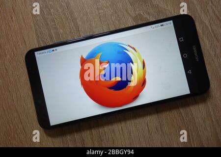 Il logo Mozilla Firefox viene visualizzato sullo smartphone Foto Stock