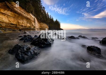 Mystic Beach, Juan de Fuca Trail Head, Vanocuver Island, BC Canada Foto Stock