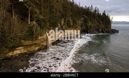 Mystic Beach, Juan de Fuca Trail Head, Vancouver Island, BC Canada Foto Stock