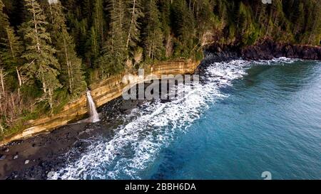 Mystic Beach, Juan de Fuca Trail Head, Vancouver Island, British Columbia, Canada Foto Stock