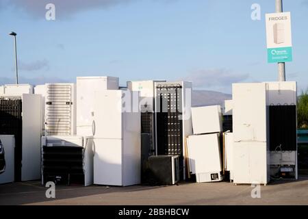 Londra, Inghilterra / Regno Unito - Novembre 2nd 2019: Campagna di riciclaggio e rimozione sicura del gas di refrigerazione Foto Stock