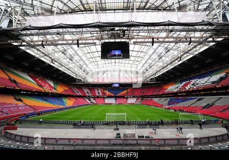 Vista generale all'interno dell'Amsterdam Arena davanti alla finale della UEFA Europa League Foto Stock