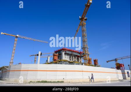 Costruzione di un nuovo hotel a Mirimar, l'Avana, Cuba Foto Stock