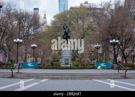 Union Square, New York City durante la pandemia di coronavirus nel marzo del 2020. Foto Stock