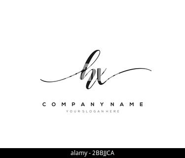 HX lettera iniziale Logo di scrittura a mano disegnato vettore modello, logo per la bellezza, cosmetici, matrimoni, moda e business Illustrazione Vettoriale