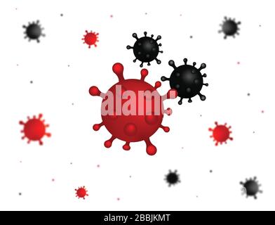 Semplice COVID-19 Coronavirus Infografica Design. China pathogen Respiratory influenza 2019-nCov Virus Cells. Virus pericoloso, illustrazione vettoriale. Illustrazione Vettoriale