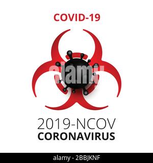 Illustrazioni semplici Infografica Coronavirus COVID-19. Virus respiratorio del patogeno Wuhan dalla Cina. Virus pericoloso, illustrazione vettoriale. Illustrazione Vettoriale