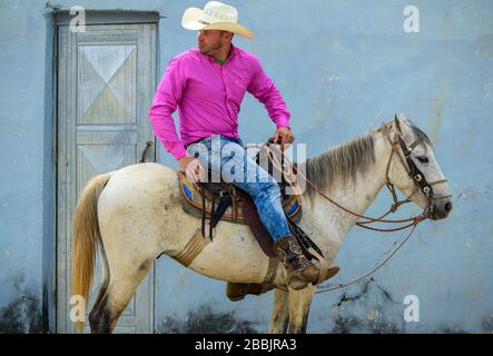 Cowboy, Vinales, Provincia di Pinar del Rio, Cuba Foto Stock