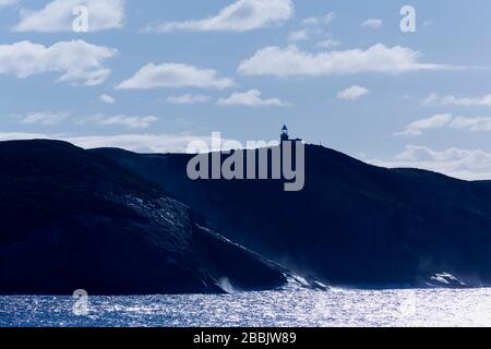 Faro di Breaksea Island, Albany, Australia Occidentale Foto Stock