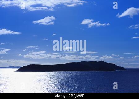 Faro di Breaksea Island, Albany, Australia Occidentale Foto Stock