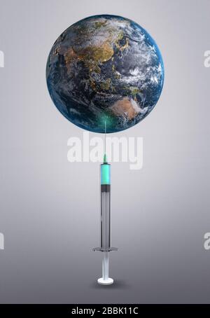 Vaccino per il rendering della Terra 3D. Elementi di questa immagine fornita dalla NASA Foto Stock