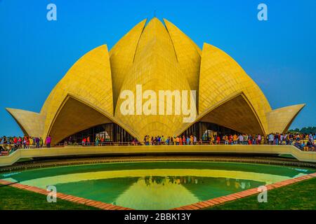 Il Tempio del Loto, situato a Delhi, India, Foto Stock