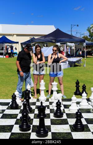 Outdoor gioco di scacchi, Busselton, Australia occidentale Foto Stock