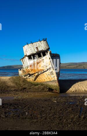 La nave Point Reyes abbandonata prima che venisse distrutta in un incendio Foto Stock