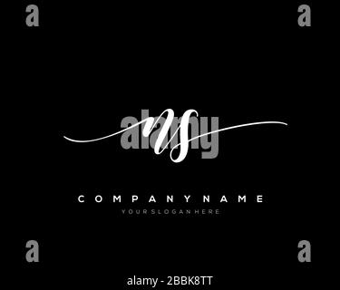 Ns Initial Letter Handwriting logo vettore modello disegnato a mano, logo per bellezza, cosmetici, matrimoni, moda e business Illustrazione Vettoriale