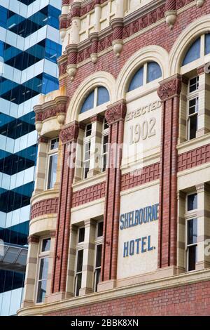 Storico Shelbourne Hotel in Darling Harbour, Central Business District, Sydney, nuovo Galles del Sud, Australia Foto Stock