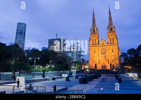 St. Mary's Cathedral, Central Business District, Sydney, nuovo Galles del Sud, Australia Foto Stock