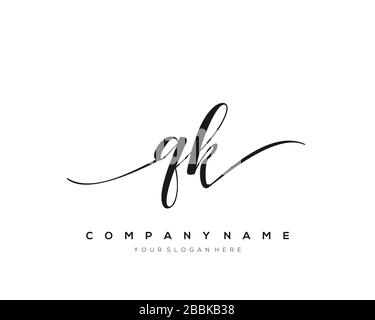 QK lettera iniziale logo calligrafia vettore modello disegnato a mano, logo per la bellezza, cosmetici, matrimoni, moda e business Illustrazione Vettoriale