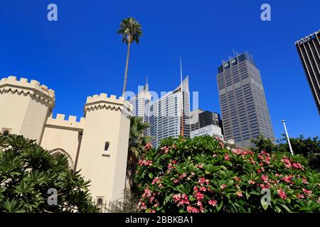 Conservatorio di Musica & Skyline, Sydney, Nuovo Galles del Sud, Australia Foto Stock