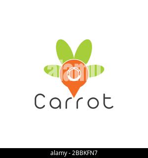 astratta carota cute simbolo vettore logo Illustrazione Vettoriale