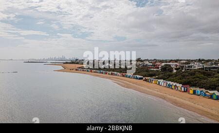 bagno in spiaggia Foto Stock