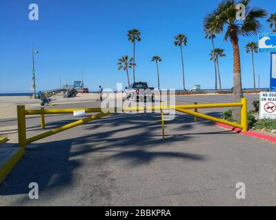 Vista generale di Venice Beach, sulla scia della pandemia del coronavirus COVID-19, giovedì 26 marzo 2020 a Venezia, California, USA. (Foto di IOS/Espa-Images) Foto Stock